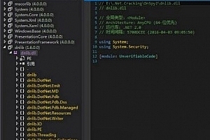 W002–支持32/64位/dnSpy(反编译工具) V6.1.4 绿色中文版