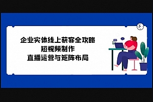 Z031-企业实体线上获客全攻略:短视频制作、直播运营与矩阵布局/价值2W全套完整视频课程